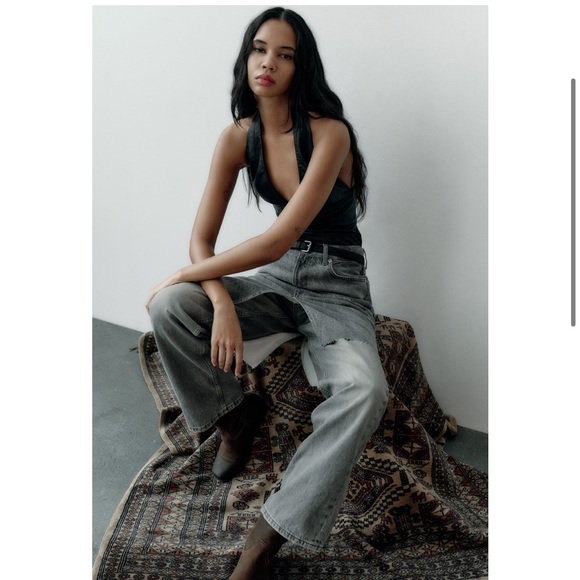 ZARA faux leather halter top - Picture 2 of 14